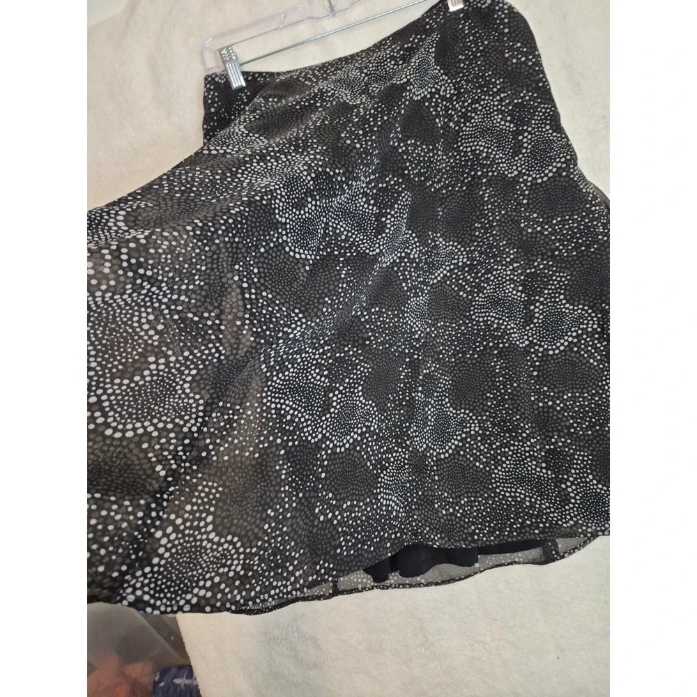 GEOFFREY BEENE‎ SPORT BLACK BROWN-CREAM DOTS LINED SKIRT SIZE 10
